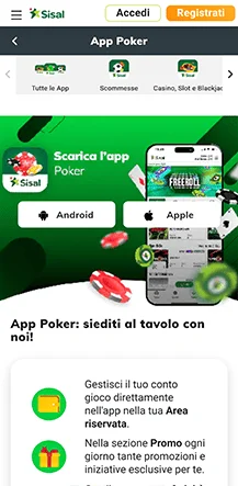 sisal app poker